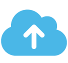 Blue cloud migration icon