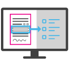 Data processing machine transcription icon